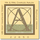 Name Doodles - Square Address Labels/Stickers (Architect Yellow)